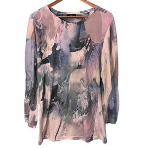 Jim Thompson Abstract Marble Oversized Long Sleeve Shirt Size M